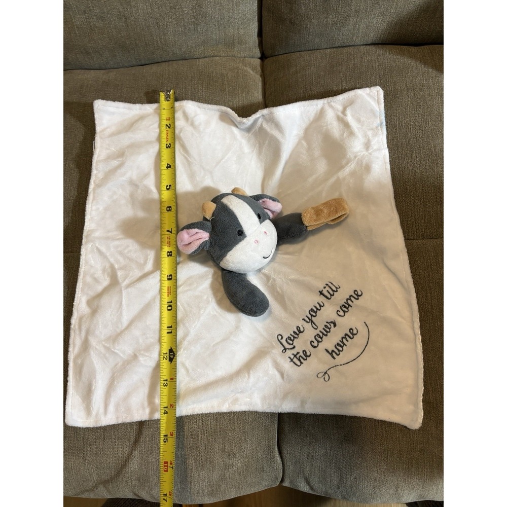 Baby Starters Love You Till The Cows Come Home Lovey Blanket Black White Plush
